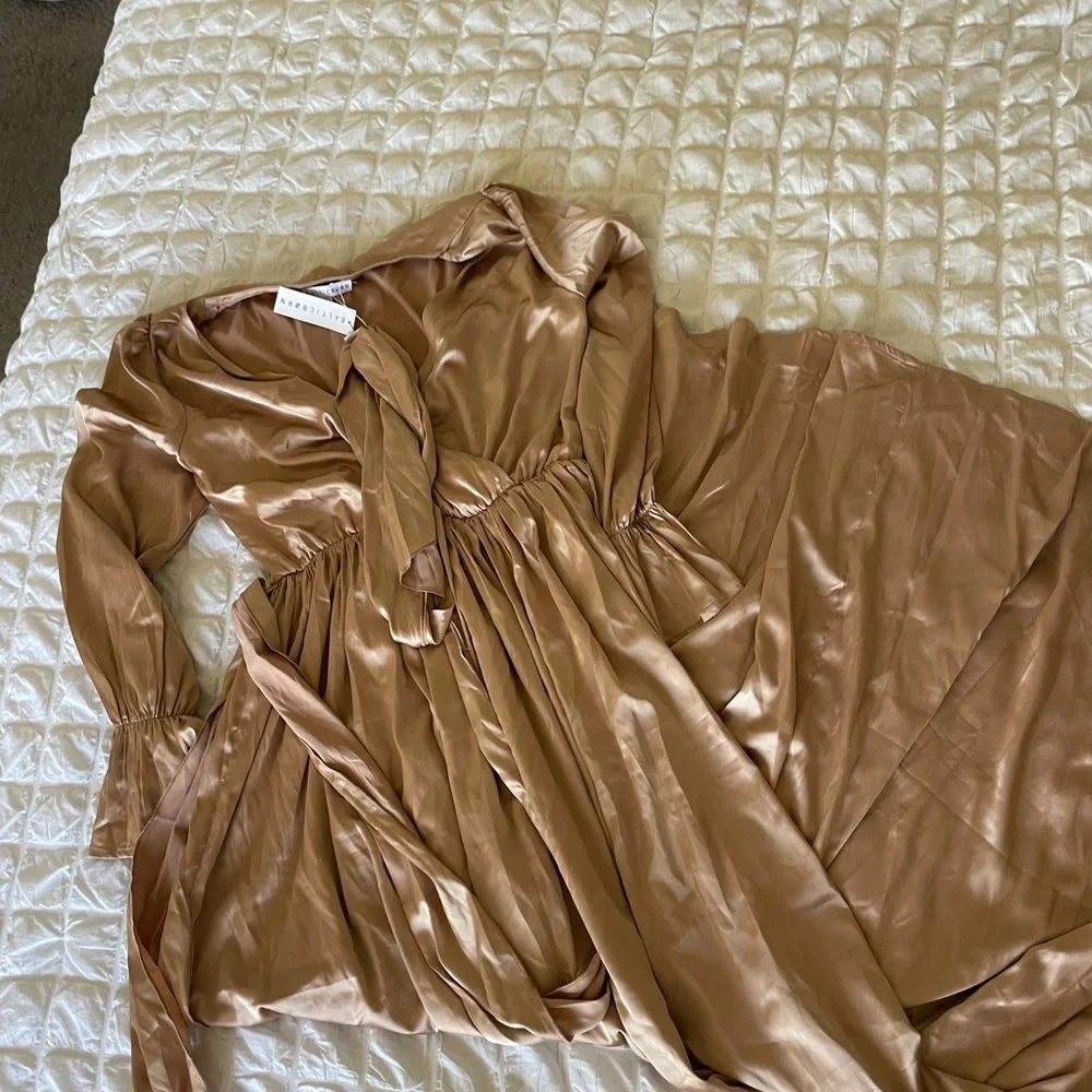 Baltic Born Holly Satin Dress in Champagne - Picture 4 of 9